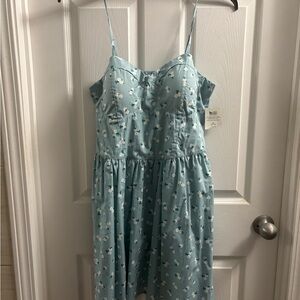 No Boundaries Teal Blue Floral Mini Dress